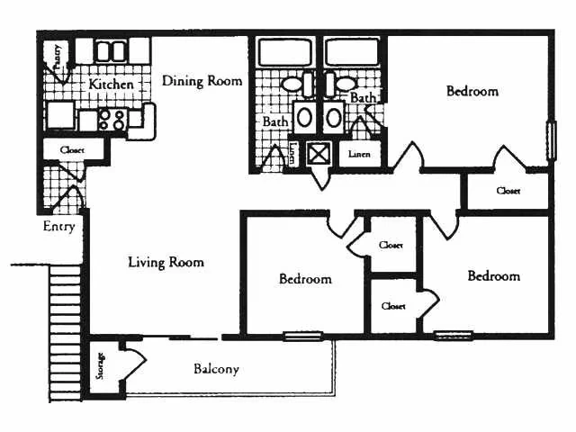 Three Bedroom 135 floor plan